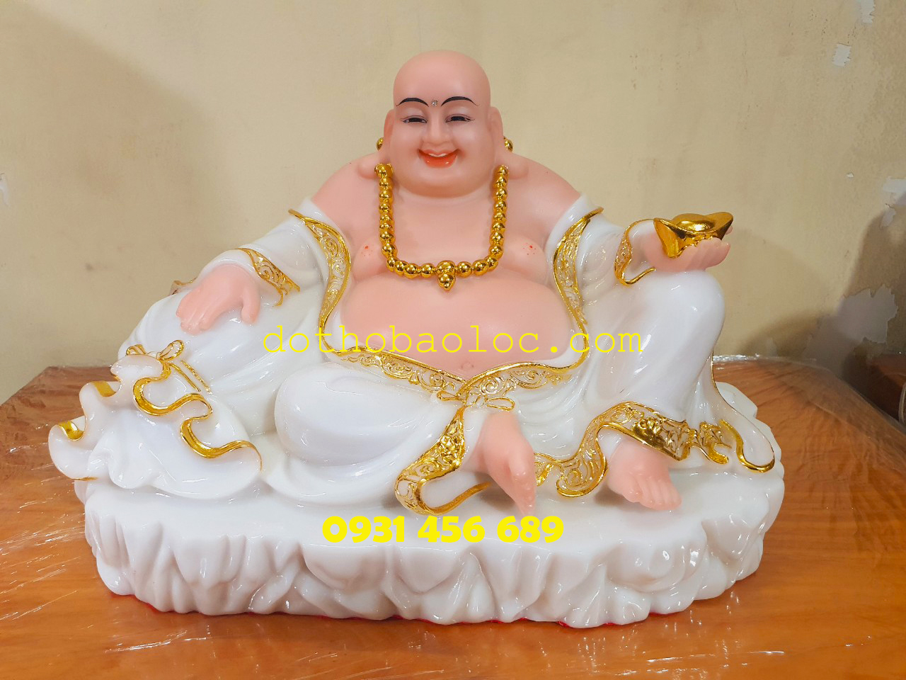 Tượng Di Lặc Lớn Trắng Cao 26cm