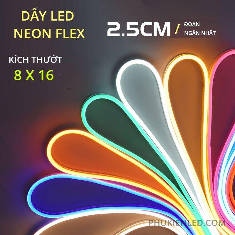 1 mét dây đèn led neon ngoài trời không thấm nước kt 6*12, điện áp 12v, 2,5cm một lần căt, uốn chữ quảng cáo đa dạng