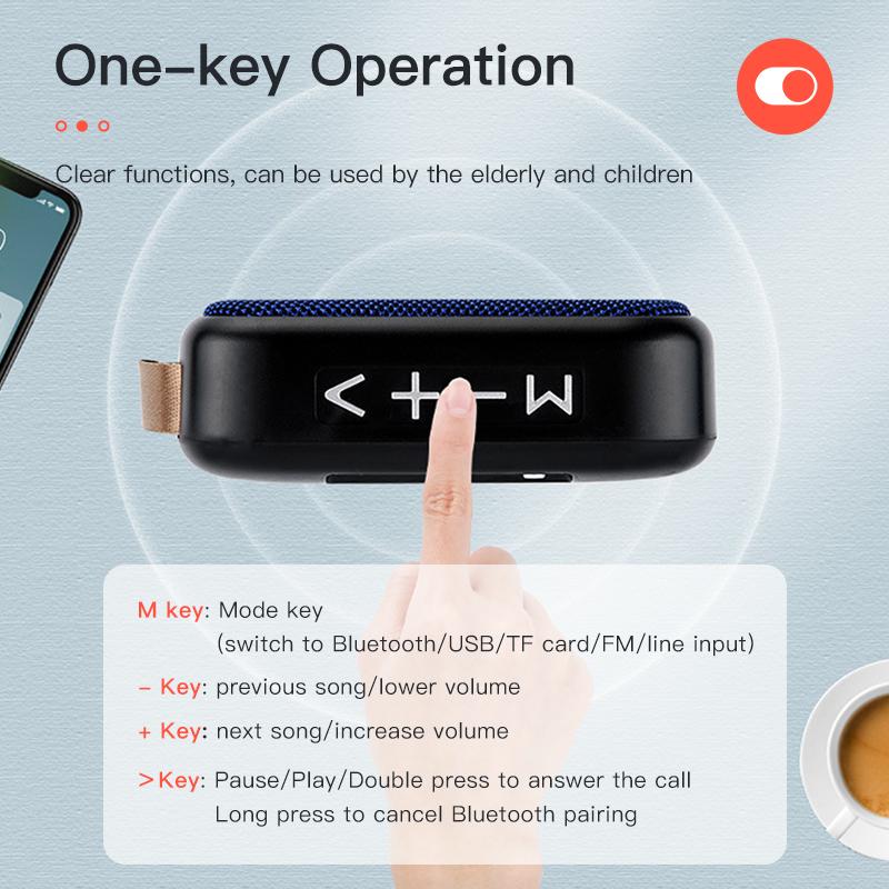 Mini Di Động Loa Bluetooth Không Dây HIFI 3D Stereo Vải Hộp Âm Thanh Ngoài Trời Đài FM Nghe Nhạc Hỗ Trợ USB Thẻ TF Color: green