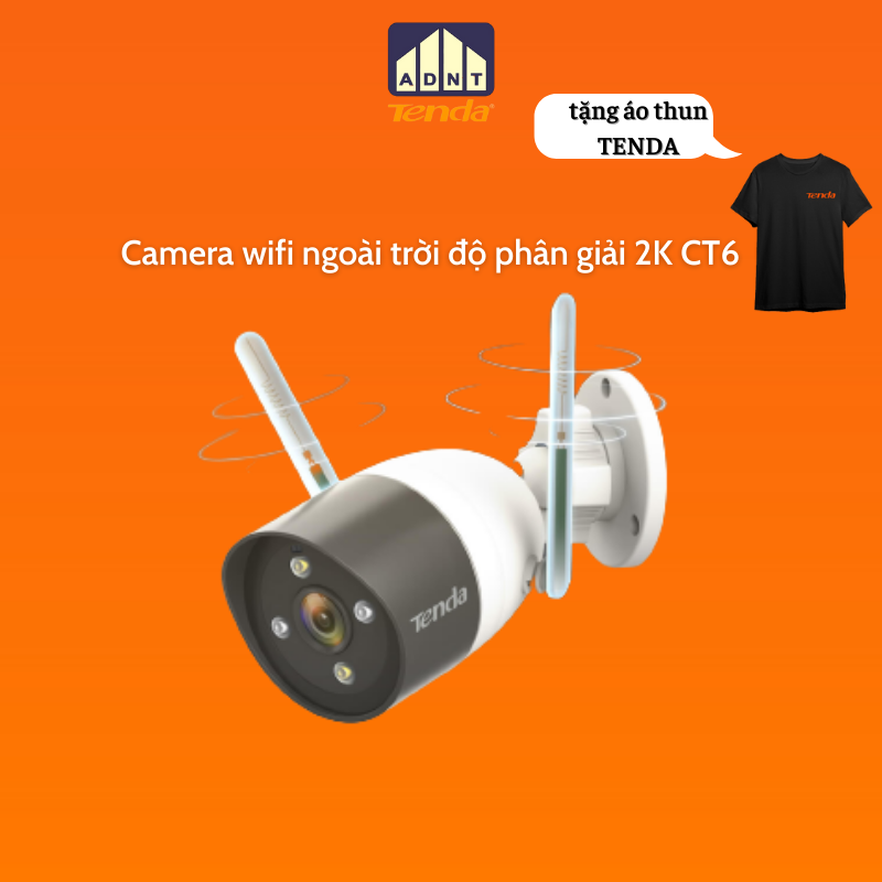 Camera wifi ngoài trời độ phân giải 2K CT6 3MB Tenda hàng chính hãng