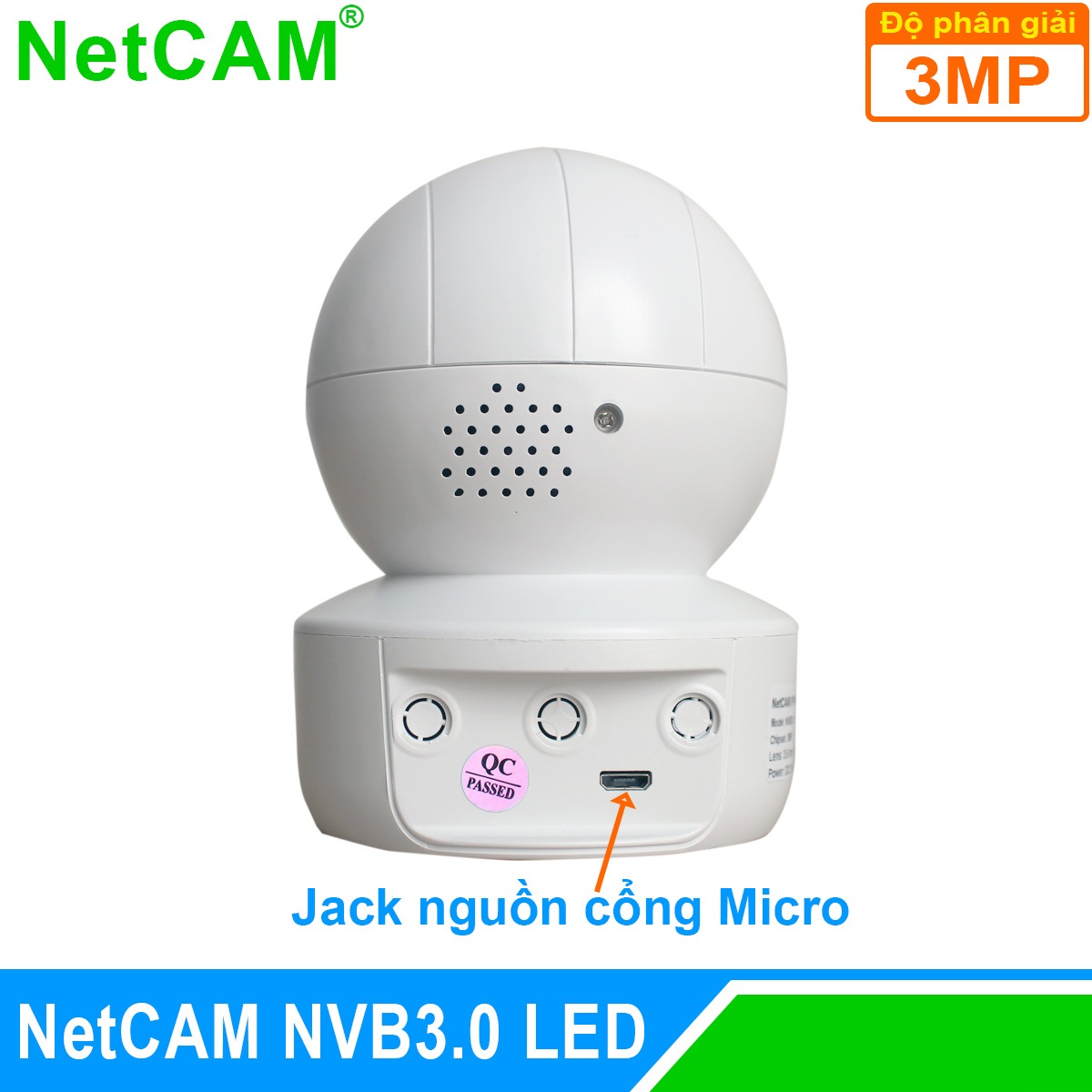 Camera IP wifi giám sát an ninh NetCAM NVB3.0, Độ phân giải 3.0MP, 4 đèn LED chiếu sáng - Hàng Chính Hãng