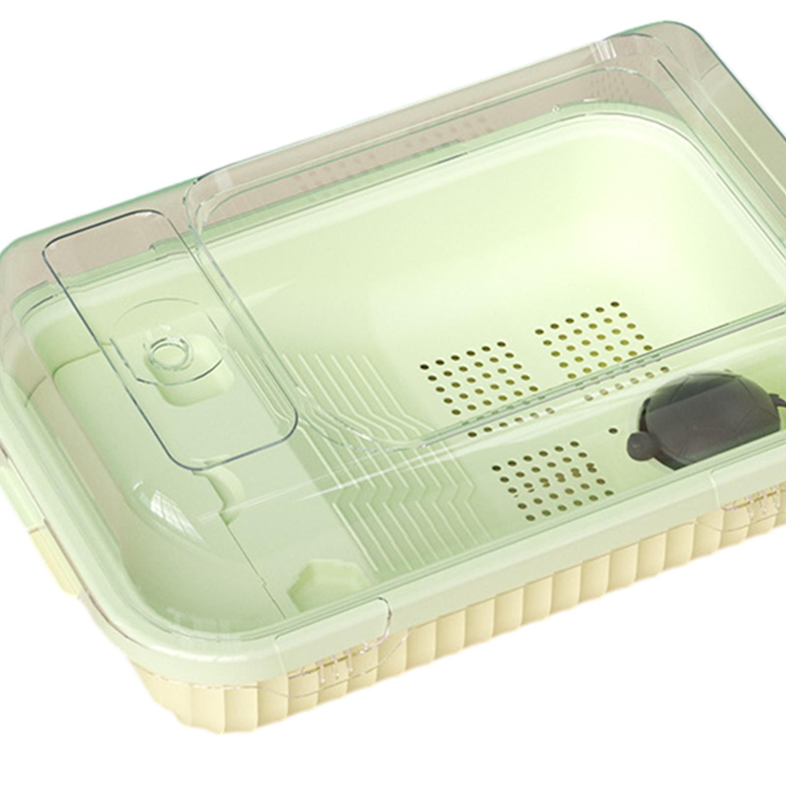 Turtle Tank Aquarium Reptile Tank Tortoises Case Accessories Terrapin Lake Reptile Habitats Turtle Habitat with Lid for Hermit  Terrapin