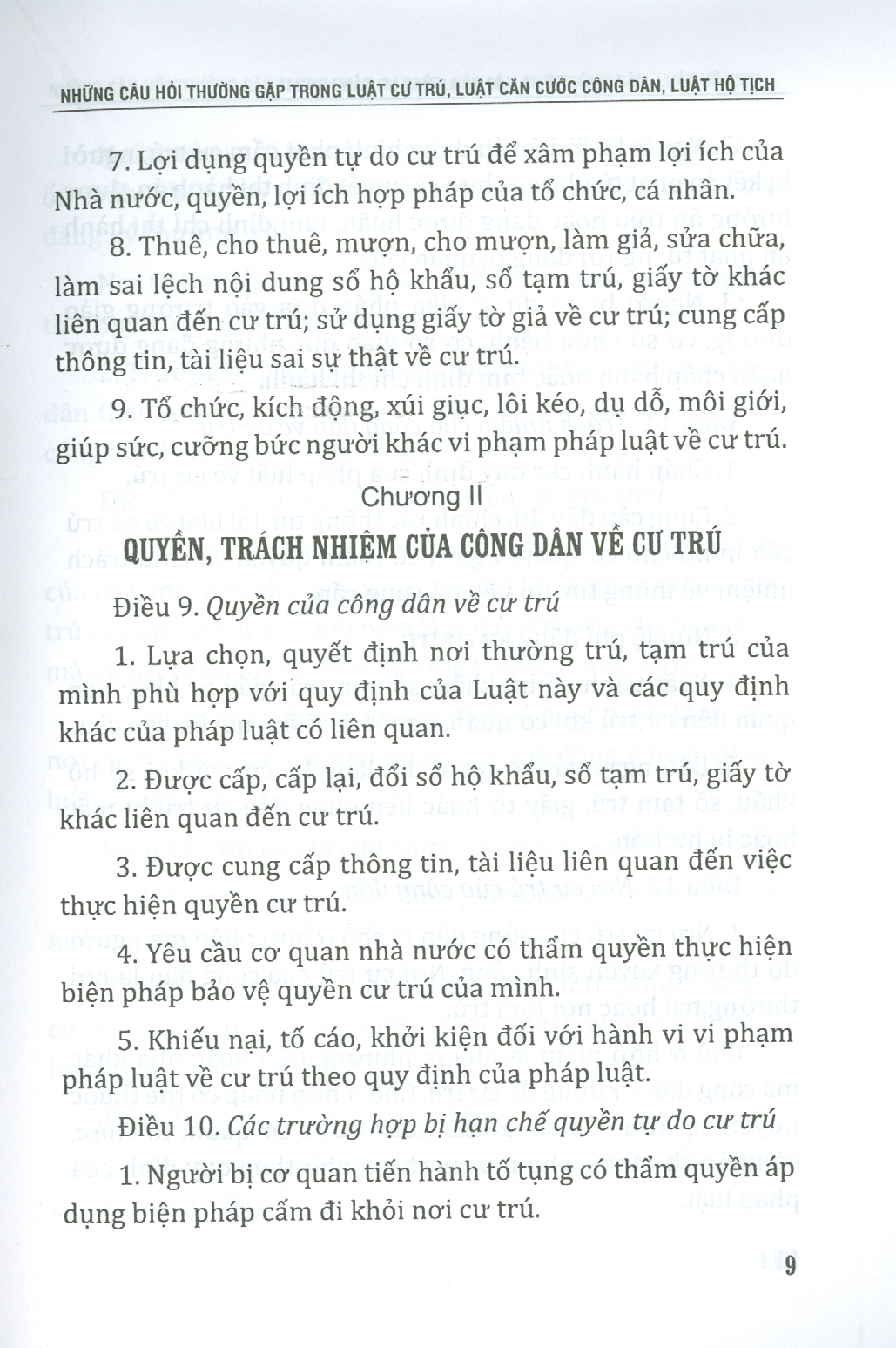 Những Câu Hỏi Thường Gặp Trong Luật Cư Trú, Luật Căn Cước Công Dân, Luật Hộ Tịch