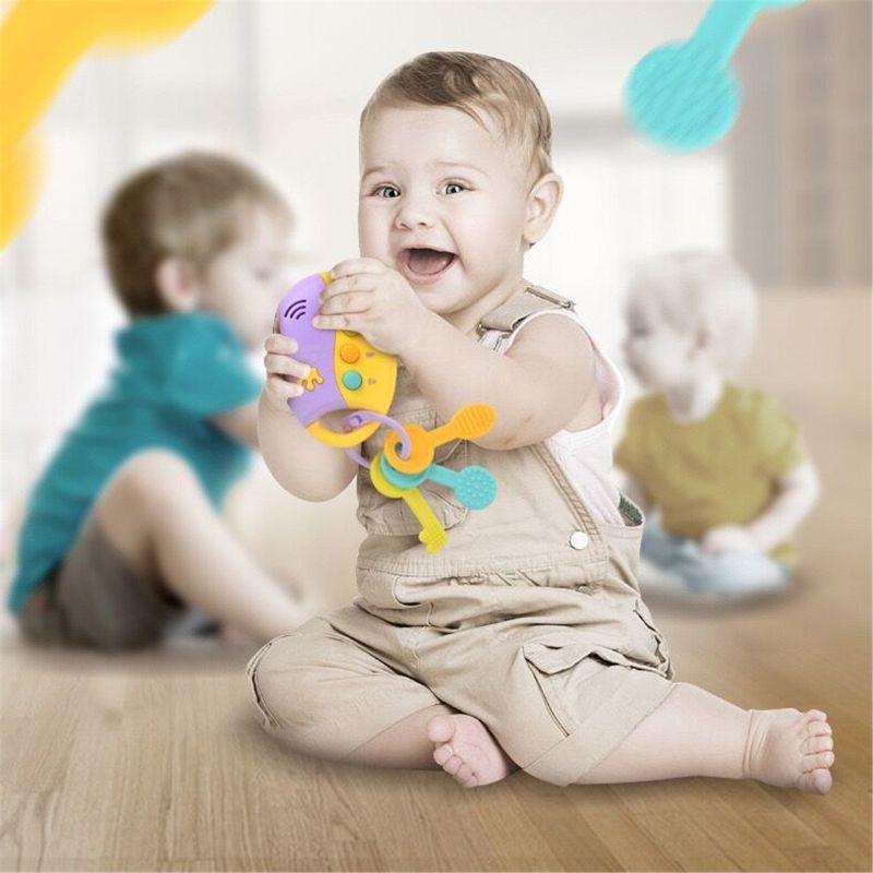 Đồ chơi giáo dục cho trẻ em và em bé, phím xe hiệu ứng giọng hát, điều khiển từ xa thông minh, giả vờ nói, phát nhạc