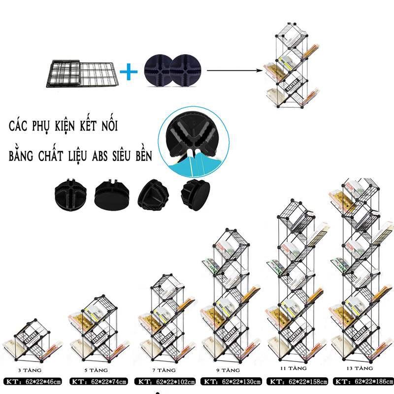 Kệ Sách Nhiều Tầng Trang Trí Phòng, Giá Sách Hàng Rào Thông Minh Decor Phòng, Giá Để Đồ