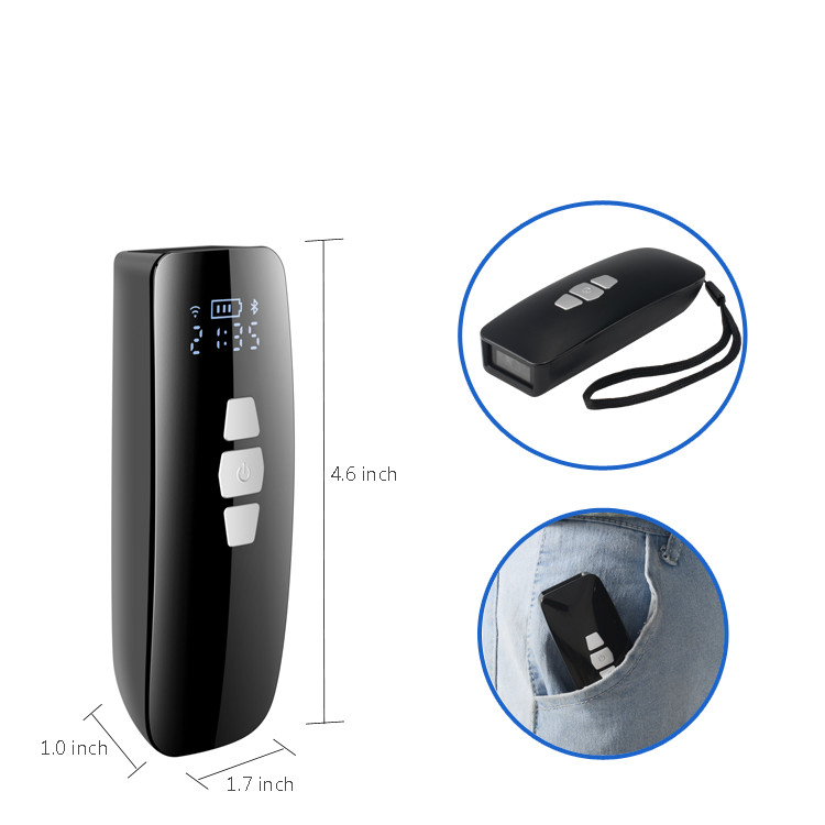 Máy quét mã vạch Mini YHD 3200CB kết nối Bluetooth/ USB/ Có dây hỗ trợ hiện thời gian quét mã vạch dùng trên Điện thoại, Máy tính - Hàng Nhập Khẩu