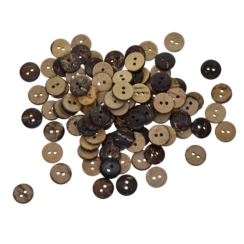 Set of 200 12.5mm Wooden Sewing Buttons Scrapbook Cardmaking Craft Embellishment