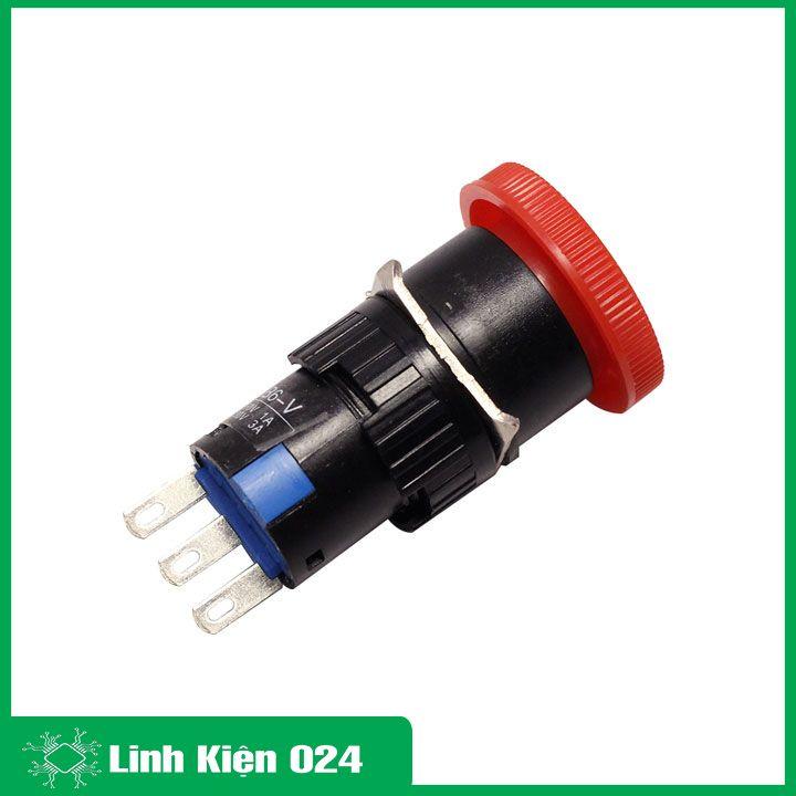 Nút Dừng Khẩn Cấp 16mm LAY16-11ZS 250V 1A 3 Chân 2 Thường Mở 2 Thường Đóng