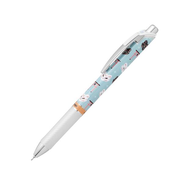 Bút Gel EnerGel Kawaii Pixel Art 0.5 mm - Pentel BLN75KW37-C - Kitsune - Mực Xanh