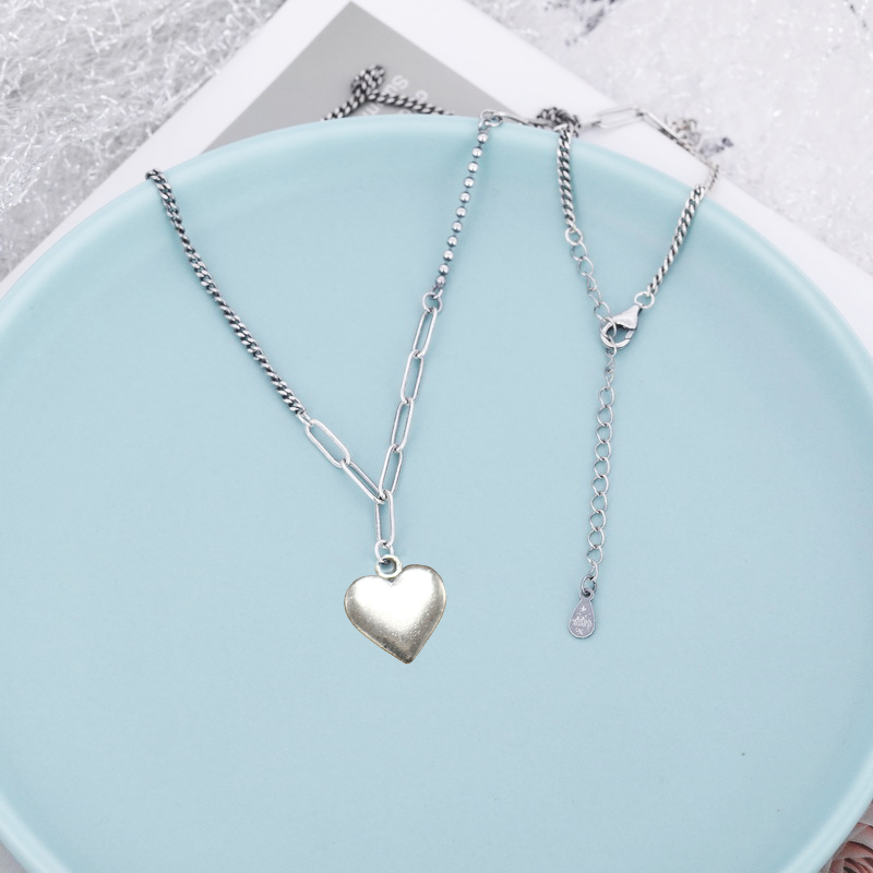 Vòng cổ dây chuyền mặt trái tim tình yêu cổ điển phong cách Hàn Quốc
