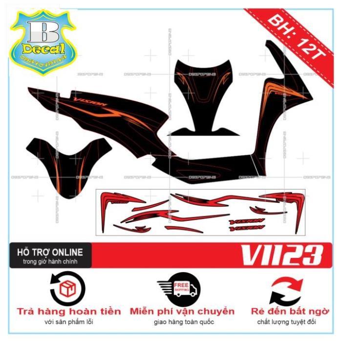 Tem rời dành cho VISION 2021CHỈ ĐỎ ĐEN 1123