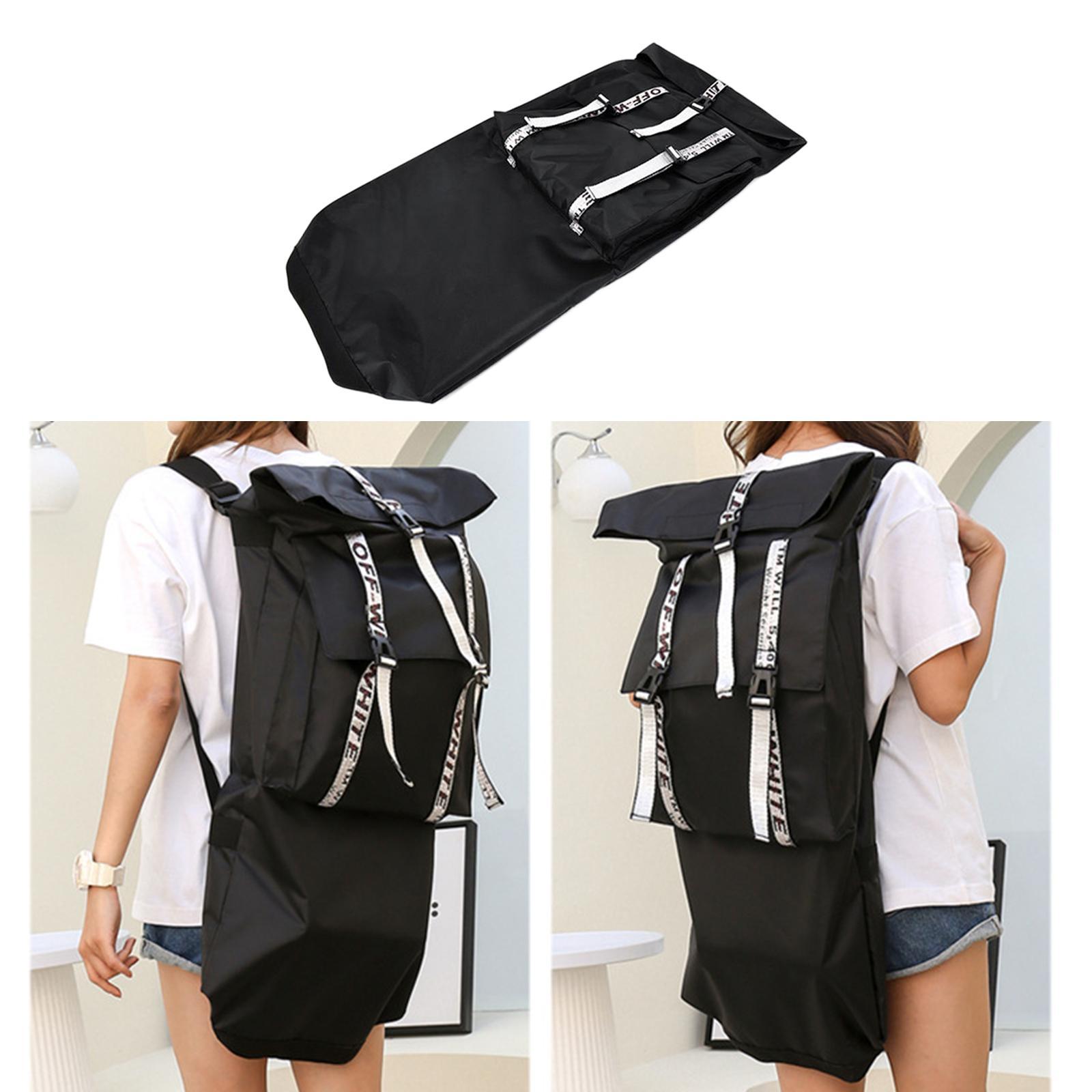 Oxford Skateboard Bag, Adjustable Shoulder Straps Folding Storage Surfboard Carrier Universal Skateboard Backpack for Skateboard Women Men