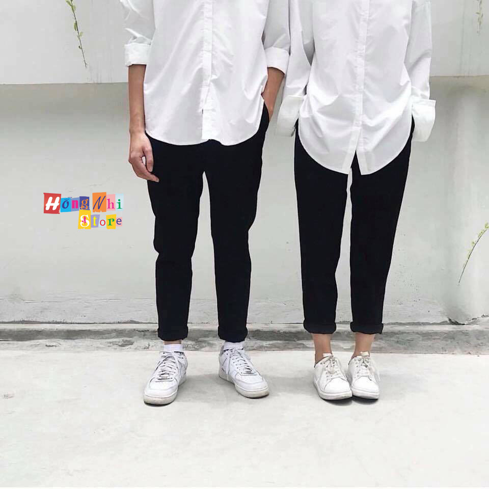 Quần Kaki Trơn Lưng Thun Màu Đen - Quần Kaki Basic Pant Unisex Black - MM