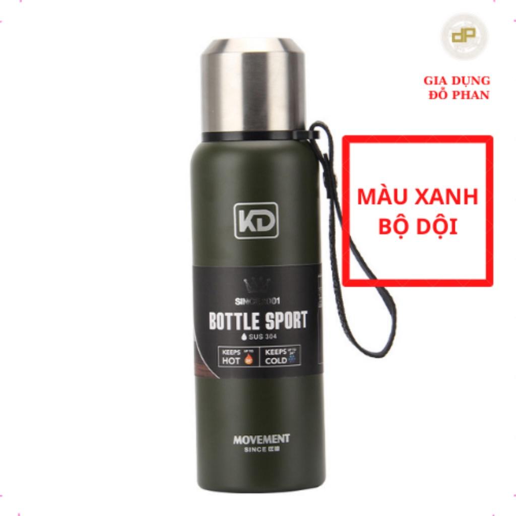 Bình giữ nhiệt inox 304 cao cấp KD 3 lớp giữ nóng và lạnh 24h, có lưới lọc trà, nắp uống nước