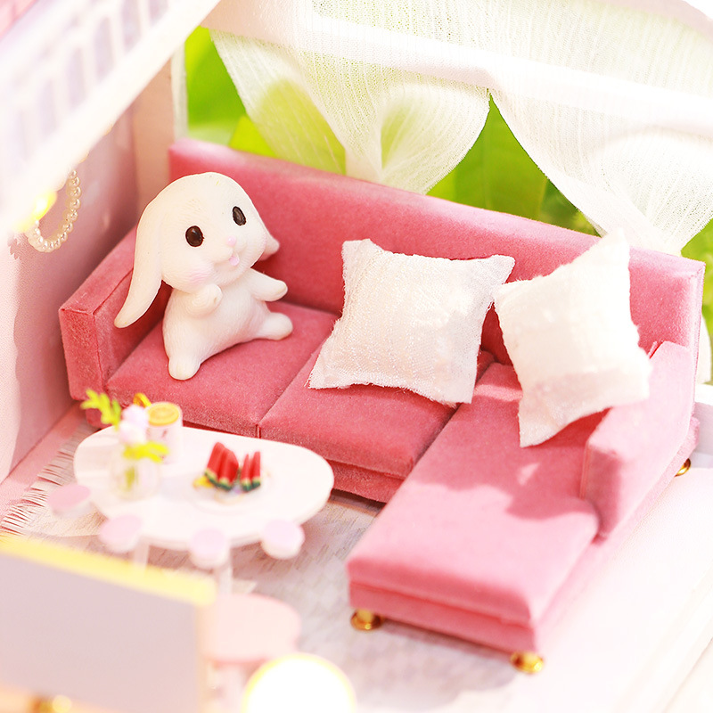 Đồ chơi lắp ghép  3D Mô hình nhà DIY Doll House Mid Summer Dream Kèm đèn LED