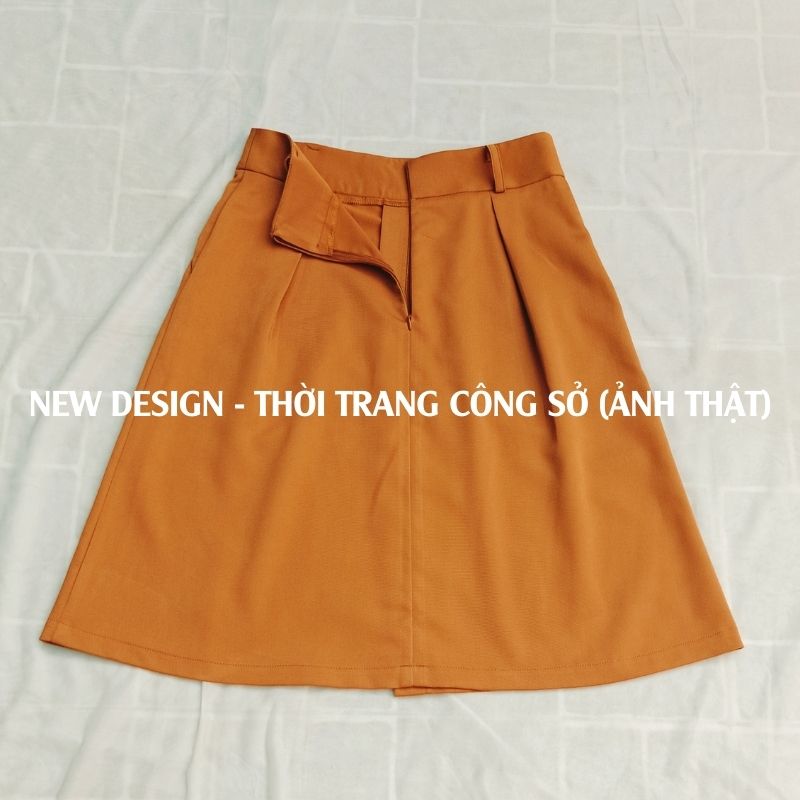 Chân Váy Cống Sở New Design Thiết Kế Váy Chữ A ,Lệch Tà Phối Nút Có Túi Phong Cách Hàn Quốc, Vải Tốt ,Co Giãn CV0021