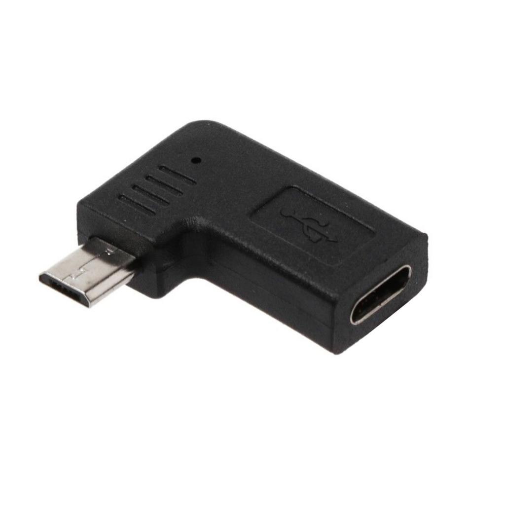 2X 90 Degree Micro USB Male To Type C Female Adapter For Samsung S7,Huawei