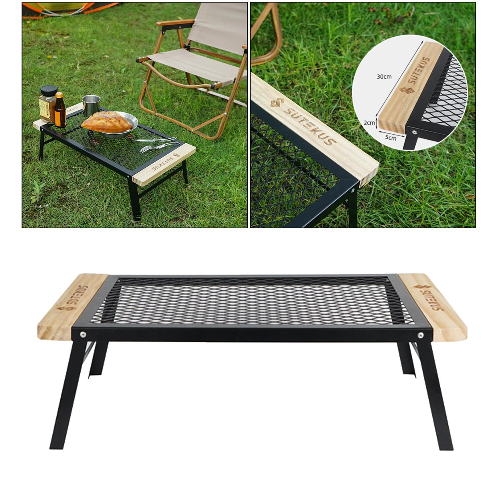 Iron Outdoor Indoor Folding Net Table Lightweight Camping BBQ Backyard