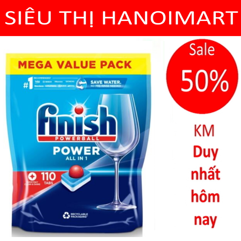 Viên rửa bát finish All in one 110 viên 10 in 1 dùng cho máy rửa bát, 110 viên finish All in 1 với 10 chức năng trong 1 viên tính năng như viên rửa chén finish all in 1 max