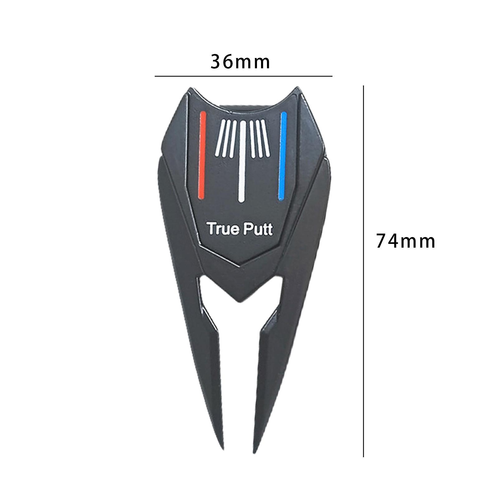 Golf Pitch Repair Tool Portable Alloy Fairway Repair Fork Golf Ball Marker Black