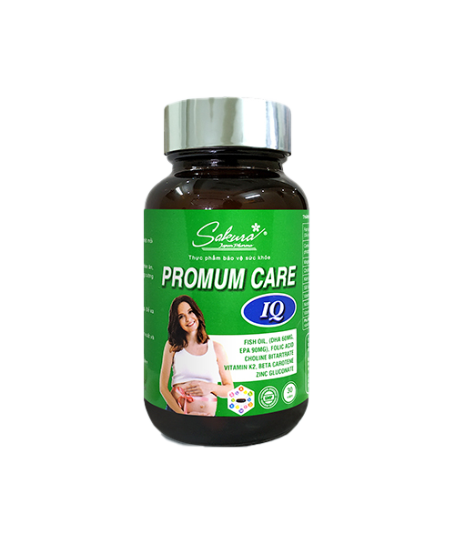 (Hộp 30 viên) SAKURA PROMUM CARE IQ – Viên uống bổ sung DHA, Acid Folic, các Vitamin,Khoáng chất cần thiết cho phụ nữ thai kỳ