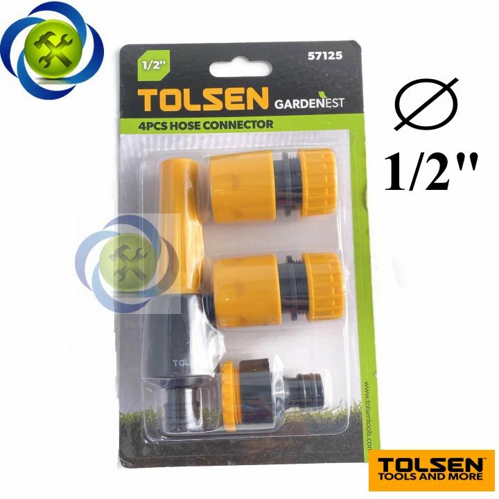 Bộ đầu nối nhanh ống nước Tolsen 57125 ( 4 cái /vỉ ) ống mềm 1/2