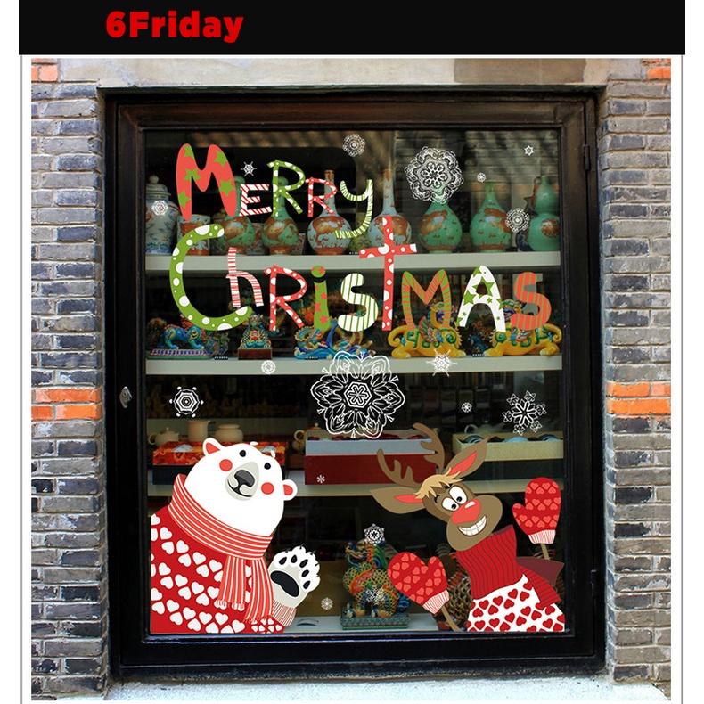 Decal trang trí noel gấu tuyết size lớn