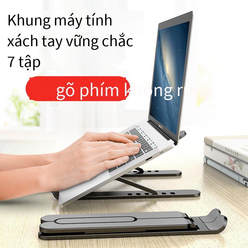 Khung máy tính xách tay bằng hợp kim nhôm quảng cáo khung nâng máy tính để bàn có thể gập lại khung điều chỉnh 7 tốc độ Đế làm mát máy tính bảng