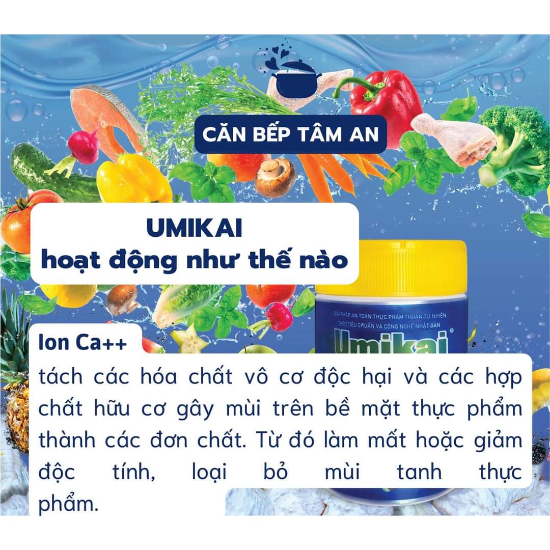 UMIKAI-Bột ngâm sữa thực phẩm-Khử thuốc trừ sâu hóa chất độc hại vi khuẩn nấm mốc