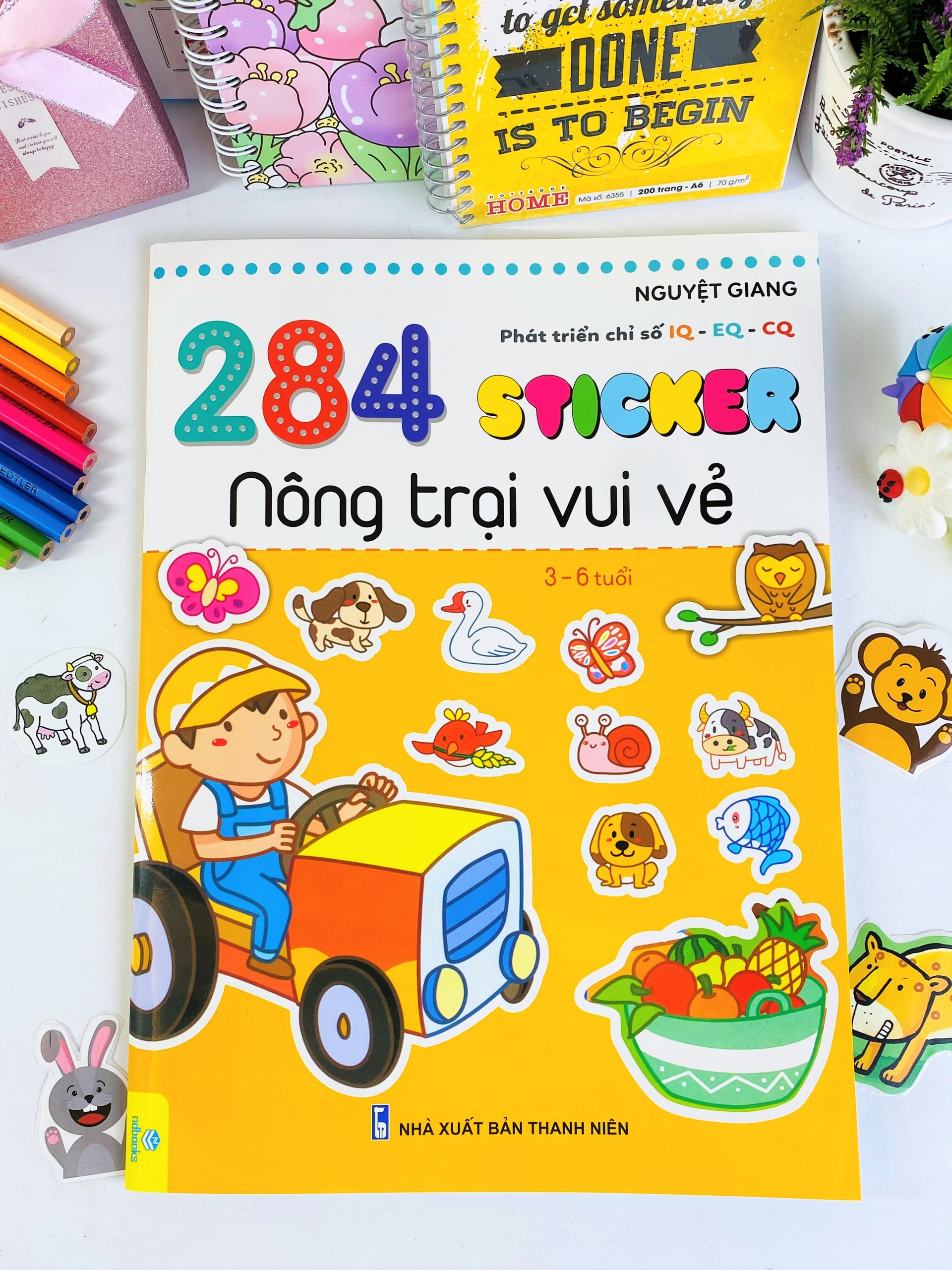 Hình ảnh Sách Combo 5 cuốn Sticker phát triển chỉ số thông minh IQ-EQ-CQ dành cho bé từ 3-6 tuổi -Ndbooks