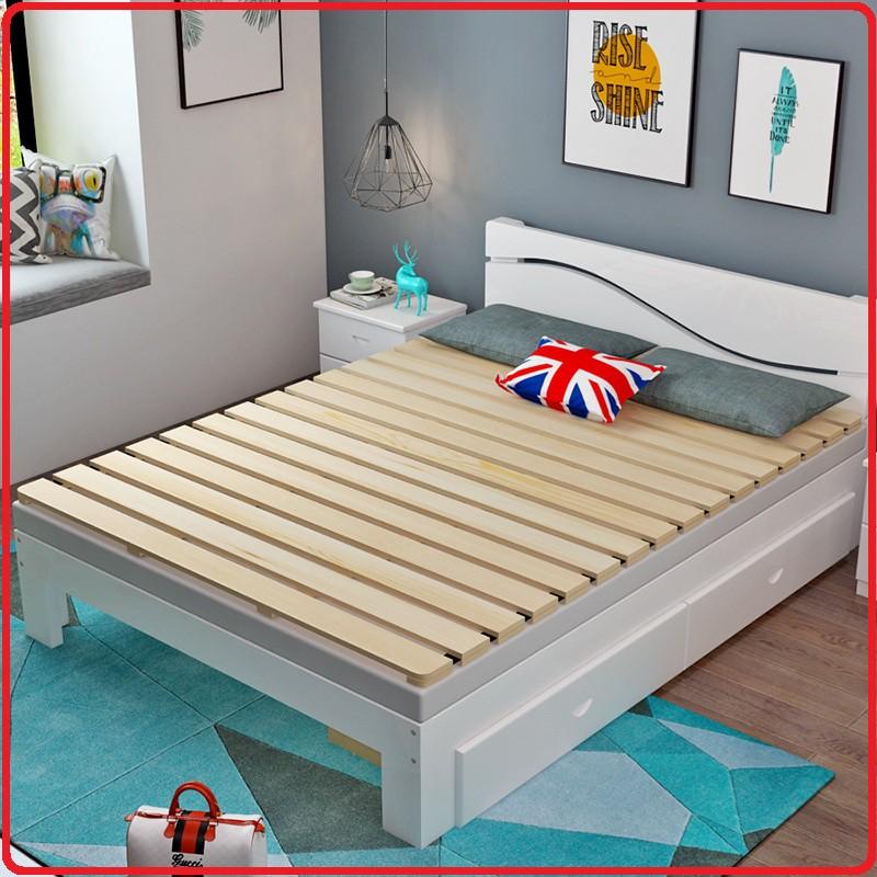 Giường pallet gỗ thông gấp gọn cho Homestay 60cm 80cm 120cm dài 190cm - Giường gỗ thông cuộn tròn