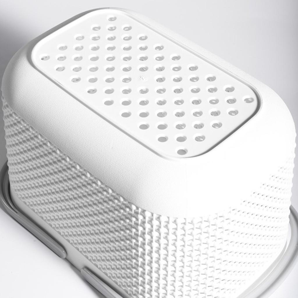 3X Portable Tote Shower Basket Plastic Storage Organizer for Home Bathroom White