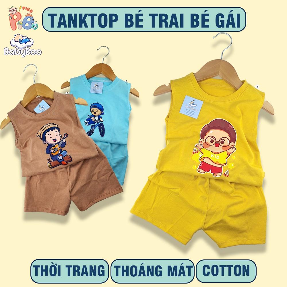 Bộ Ba Lỗ Bé Trai Bé Gái Tank Top Cotton Mặc Nhẹ, Mát, Quần Áo Mùa Hè Trẻ Em - BabyBoo-Pibo Store