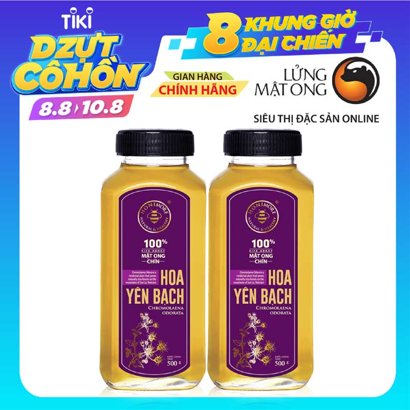 Set 2 chai Mật ong rừng Honimore Hoa Yên Bạch 500g - tăng cường sức đề kháng