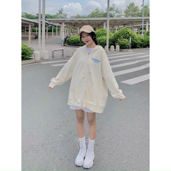 Áo Khoác Hoodie Zip SS1 - UPDOWN form rộng Oversize chất liệu dày dặn Nam/Nữ, Áo Khoác Local Brand Dây Kéo Jacket Ulzzang Unisex