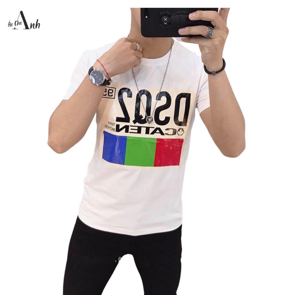 Áo thun nam tay ngắn cổ tròn in chữ to trước ngực 3 màu phong cách áo thun teen thời trang Hàn quốc - A020