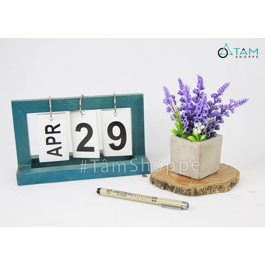 Chậu hoa lavender giả đề bàn hoa xốp chậu xi măng CHDB-104