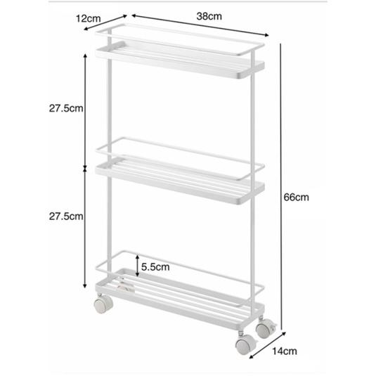 Kệ gia vị mini 3 tầng chân bánh xe tiện lơi KENA KG01 Sơn tĩnh điện chống gỉ cao cấp