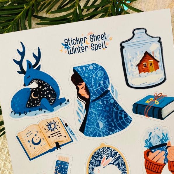 Sticker sheet winter spell - chuyên dán, trang trí sổ nhật kí, sổ tay | Bullet journal sticker - unim051