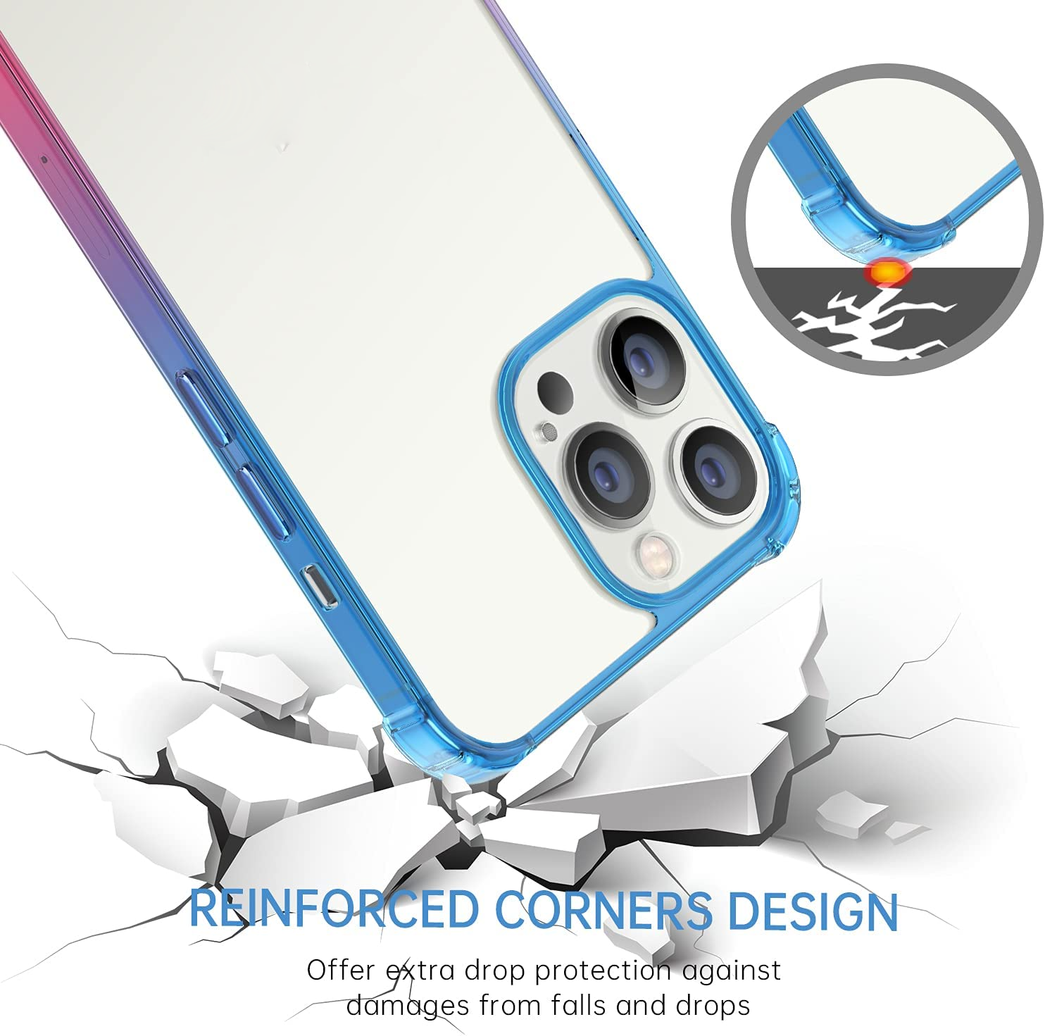 Ốp lưng chống sốc cho iPhone 13 / 13 Pro / 13 Pro Max / 14 / 14 Plus / 14 Pro / 14 Pro Max hiệu Likgus Gradient Clear - Thiết kế thời trang, chống chịu mọi va đập, gờ bảo vệ camera - Hàng nhập khẩu