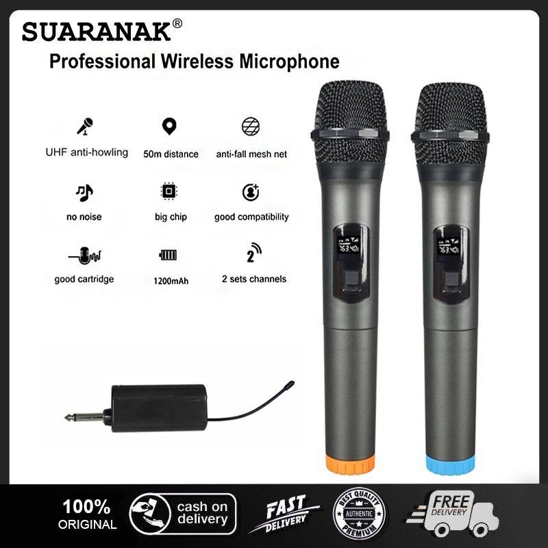 Bộ Micro Không Dây UHF Không Dây Cầm Tay Có Thể Sạc Lại Dùng Để Hát Karaoke Tiệc Tùng