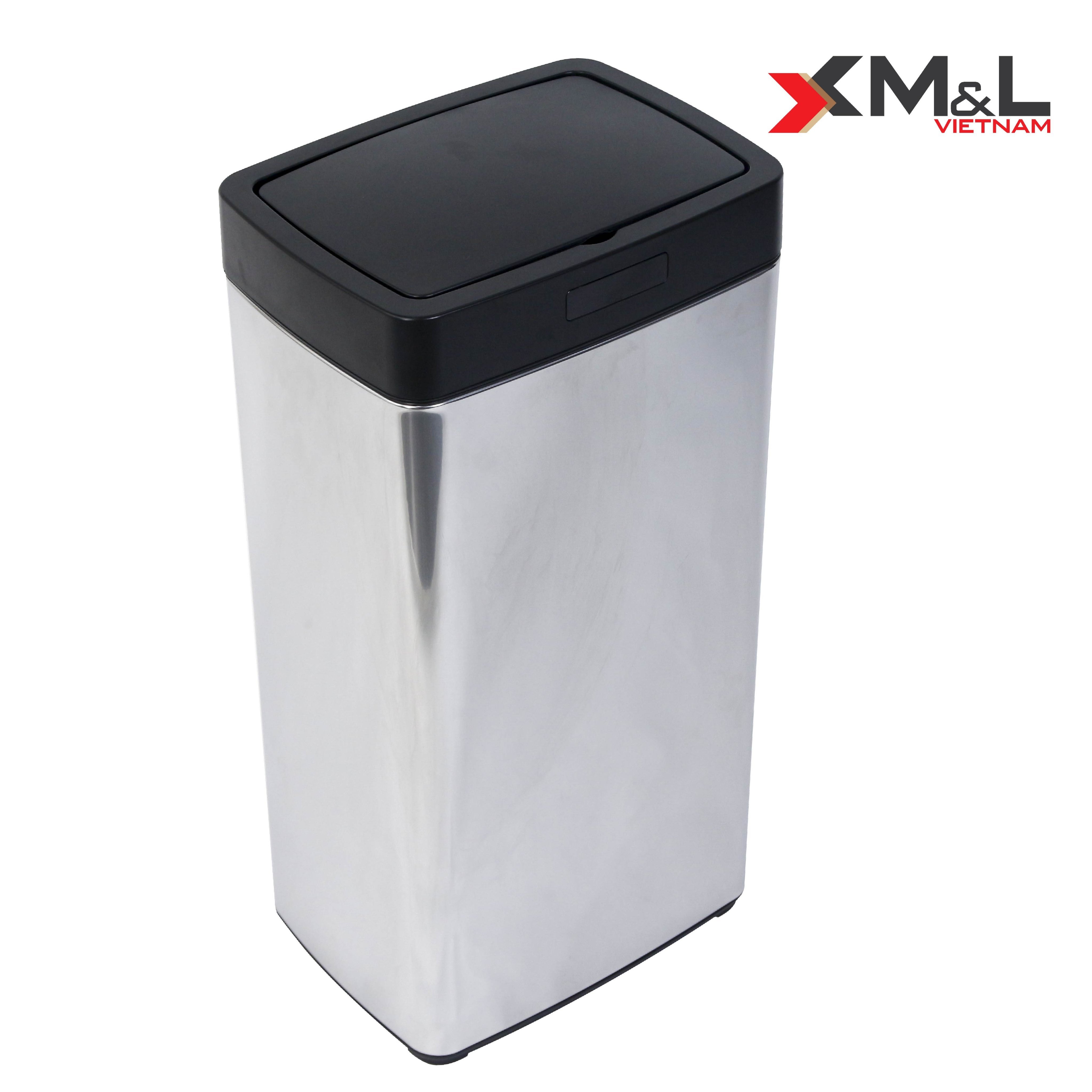 Thùng rác thông minh cảm ứng M&L - nắp nhựa PP cao cấp, bền đẹp, sang trọng