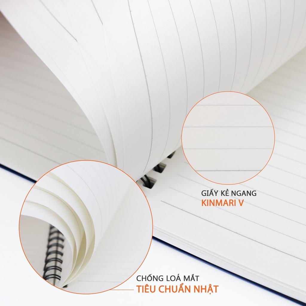 Sổ tay hoạ tiết mèo Tuki, A5, Bìa nhựa, 140 trang gáy lò xo, thương hiệu AO+