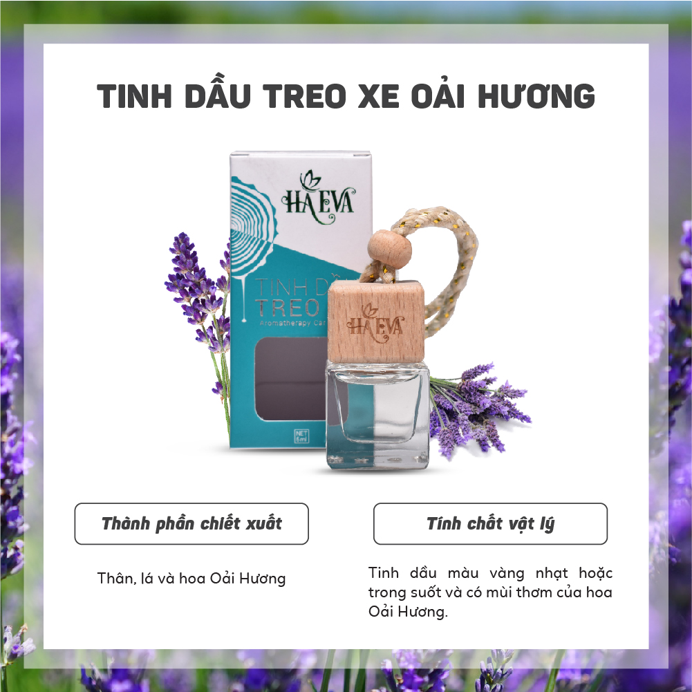 Tinh dầu Oải Hương treo xe ô tô, phòng ngủ, tủ quần áo, nhà vệ sinh giúp khử mùi, chống say xe