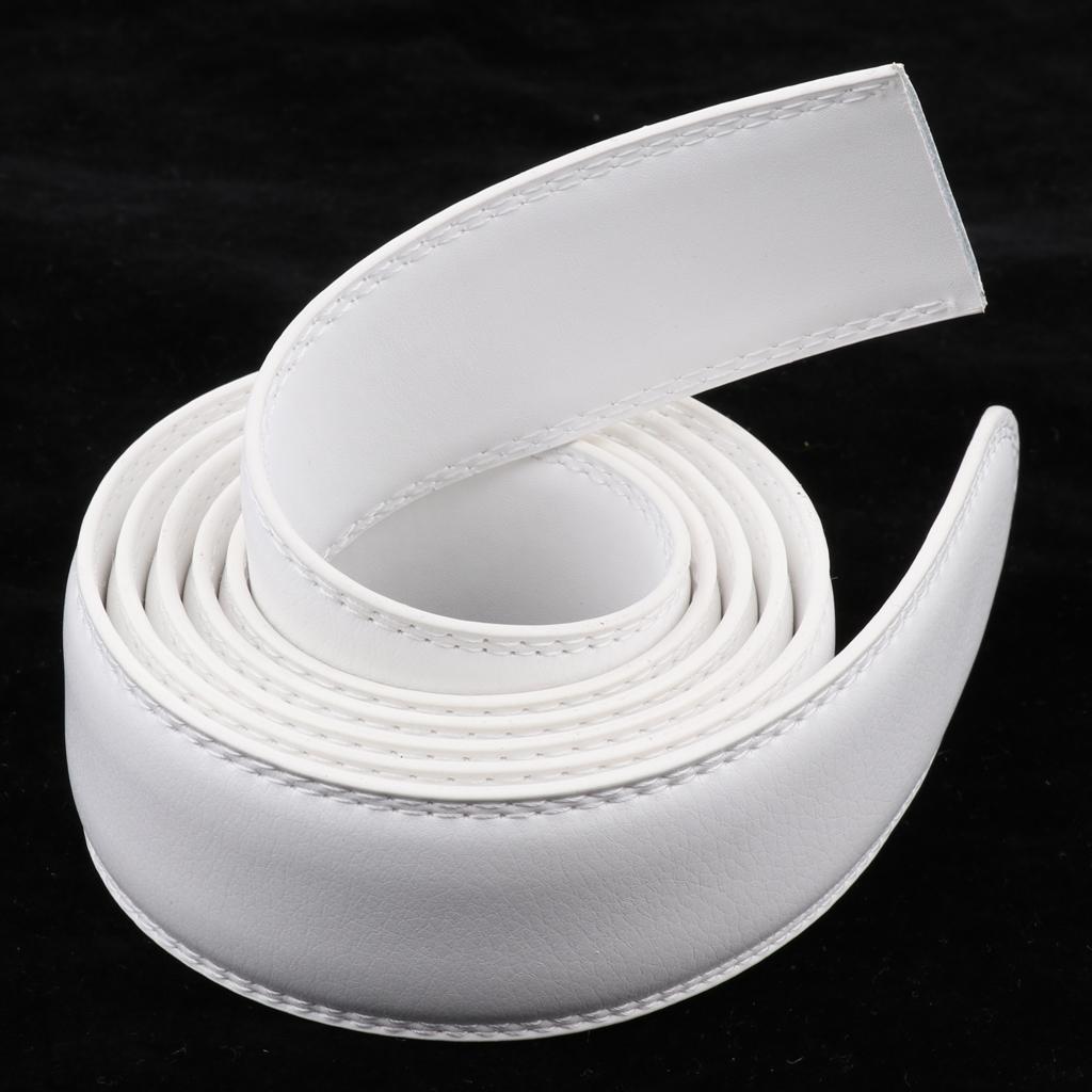 2x Replacement PU Leather Belt Without Buckle Double Stitching for Men 3.5cm
