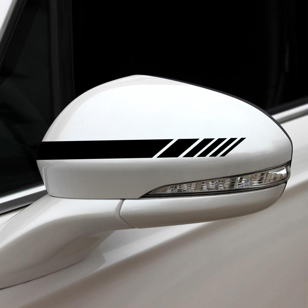 6PCS Long Stripe Graphics Car Racing Side Body Hood Mirror Decals