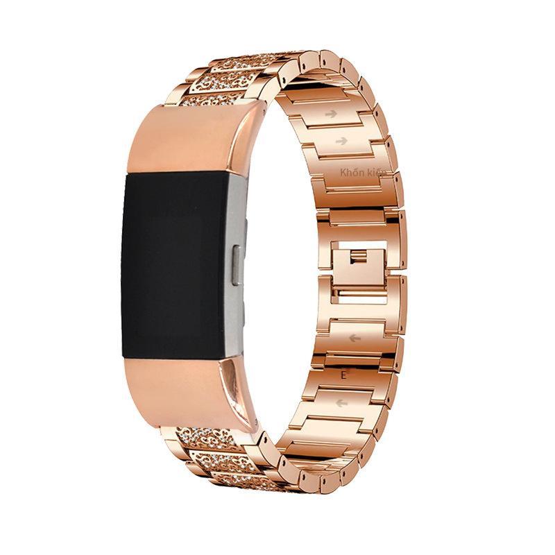 Đảm Bảo Chất Lượng Cho Fitbit Charge2 Đồng Hồ Kim Cương Bộ Kim Loại Dây Đeo Thép Không Gỉ Chắc Chắn Hợp Kim Liên Kết Dây Đồng Hồ