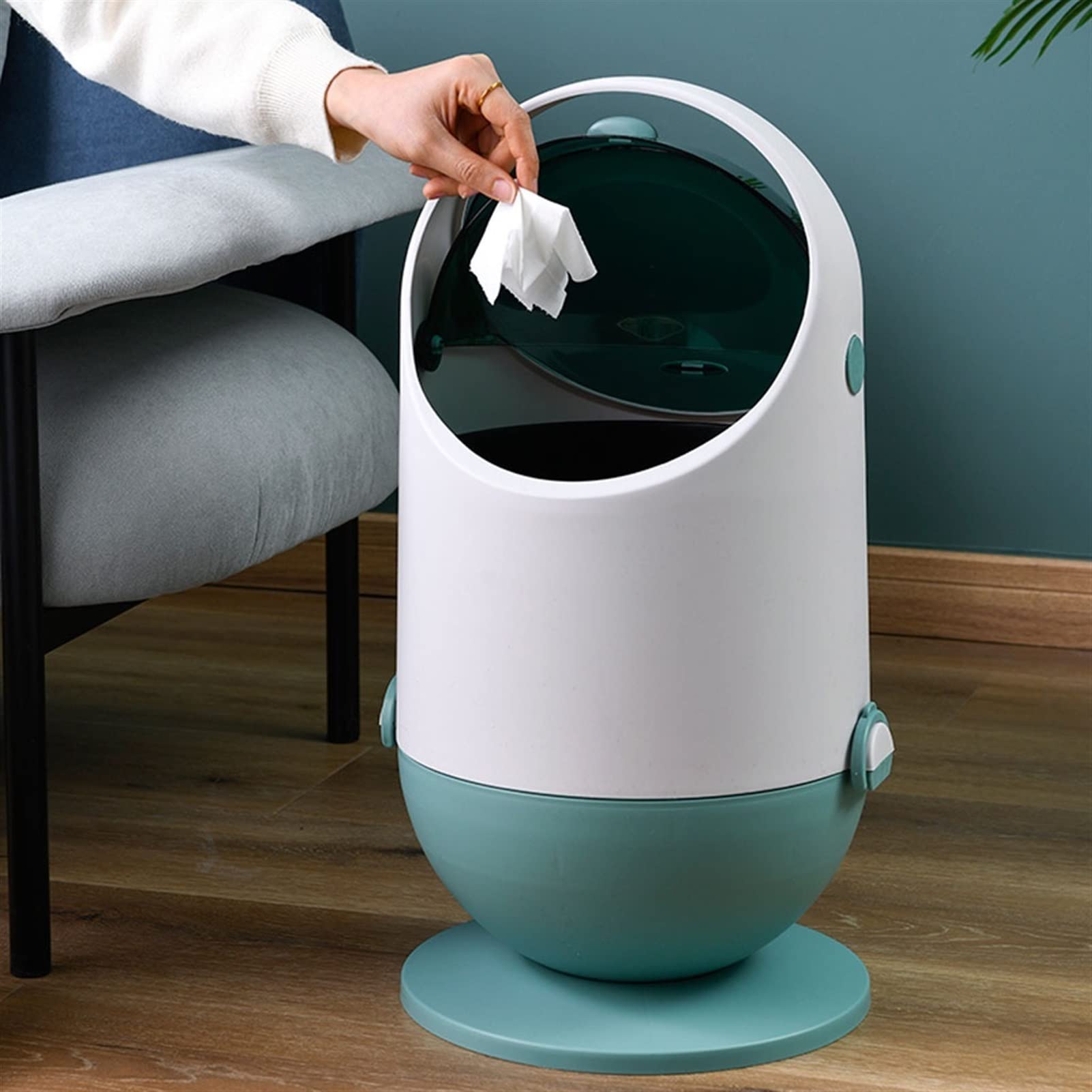 Thùng rác gia đình dễ thương Space Capsule Shaped Trash Can 20L