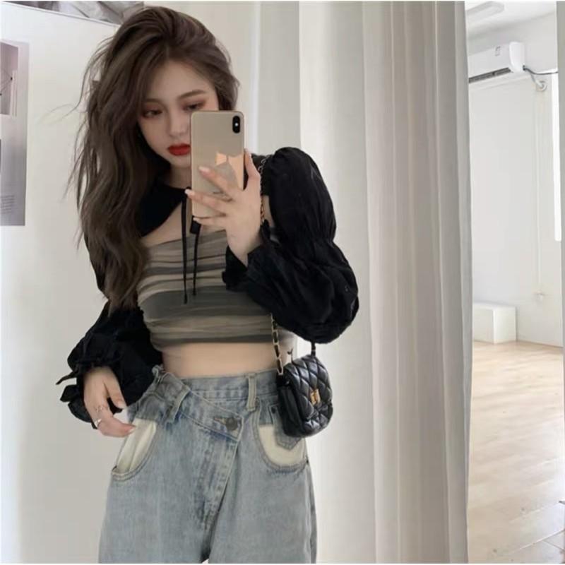 ÁO CROPTOP PHỐI LƯỚI