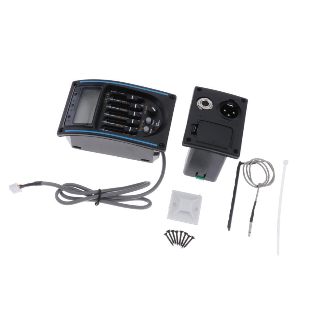 5-Band EQ Equalizer Guitar Pickup Preamp Piezo Pre-Amp Amplifier System